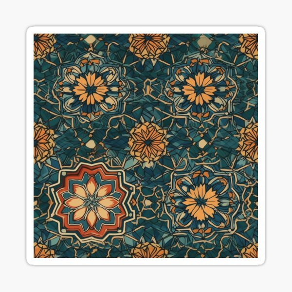 Item preview, Alhambra Tessellation style Tile Mosaic - Traditional Geometric designed and sold by stickercuffs.