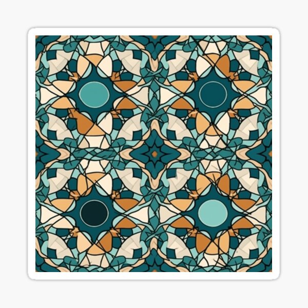 Item preview, Alhambra Tessellation style Tile Mosaic - Traditional Geometric designed and sold by stickercuffs.