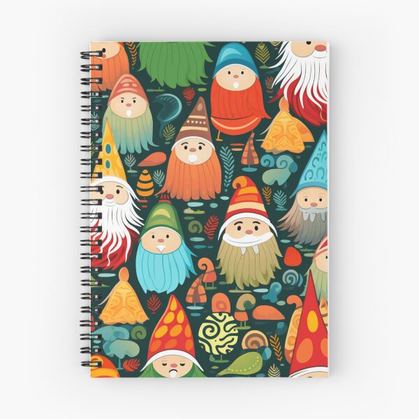 Item preview, Colorful fantasy pattern blue white green red yellow orange black gnomes garden gnomes designed and sold by G-M-Designs.