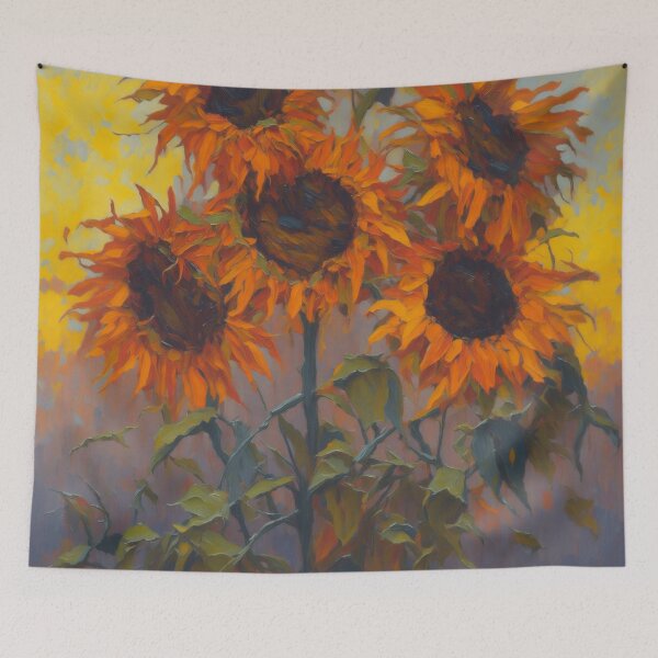 Item preview, Sunflower Art Textured Acrylic Painting designed and sold by druidwolfart.