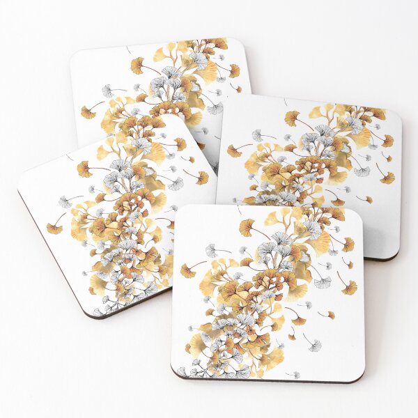 Item preview, ginkgo biloba, leaves, yellow, floral, garden designed and sold by mintdiamond21.