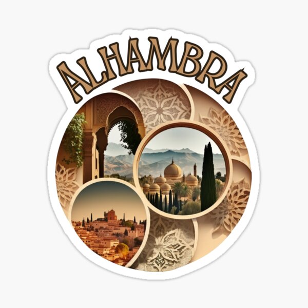 Item preview, Alhambra Palace Granada Spain - Retro Travel designed and sold by stickercuffs.