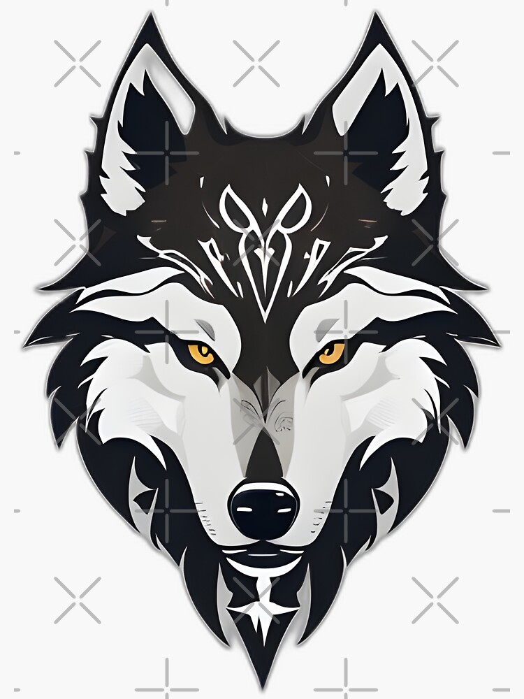 "white wolf head" Sticker for Sale by JapKo Redbubble