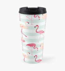 Flamingo Vogel Retro Hintergrund Thermobecher