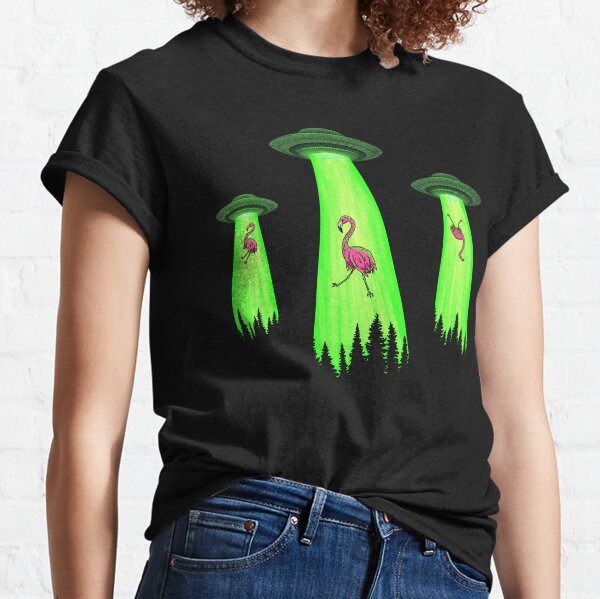 Item preview, Aliens steal pink flamingos at night it is UFO funny joke designed and sold by crisp002.