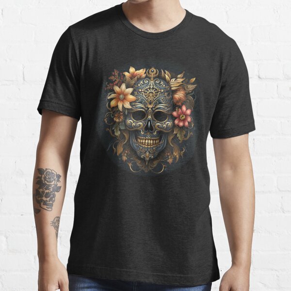 Tee Hunt Calavera Sugar Skull T-Shrit Mexican Day of The Dead Dia