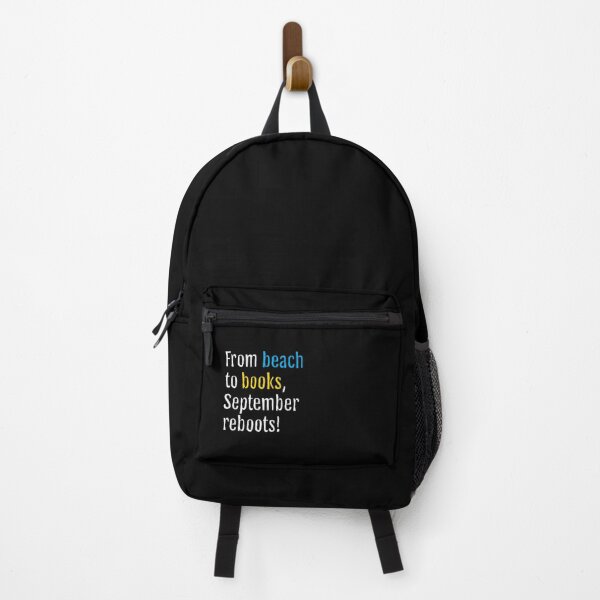 Item preview, From beach to books, September reboots! (Black Edition) designed and sold by QuotopiaThreads.