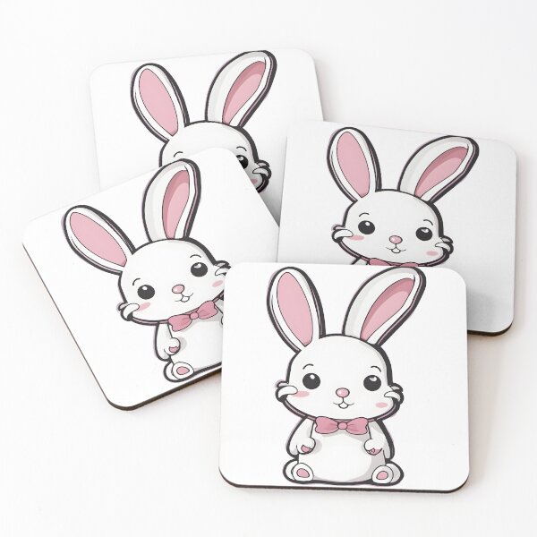 Item preview, Cute white rabbit with pink bow designed and sold by Realizey.