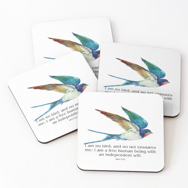 Item preview, Jane Eyre quote with watercolor bird designed and sold by createliermira.