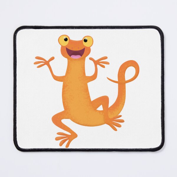 Item preview, Cute happy dancing orange newt cartoon designed and sold by FrogFactory.
