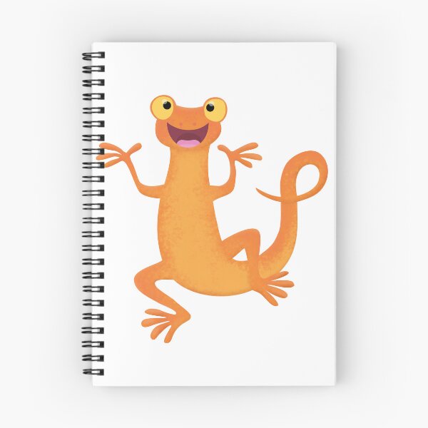 Item preview, Cute happy dancing orange newt cartoon designed and sold by FrogFactory.
