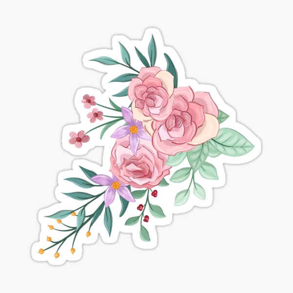 PRINTABLE FLORAL planner stickers Vintage flower decals Rose