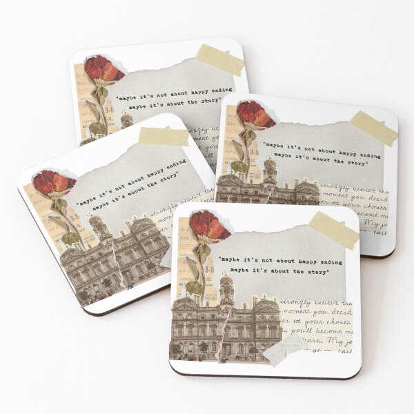Item preview, Vintage landscape photo Collage aesthetic scrapbooking "maybe it's not about happy ending maybe it's about the story" typewriter quote designed and sold by LePetiteShadow.