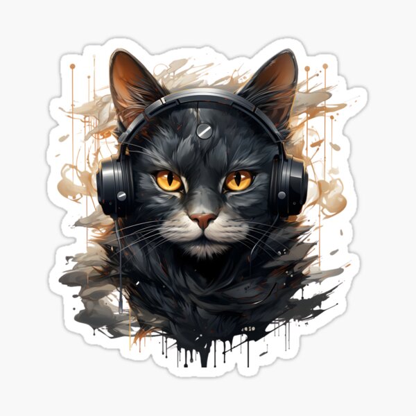 Funny Cute DJ Cat Sticker for Sale by Nextlevellife