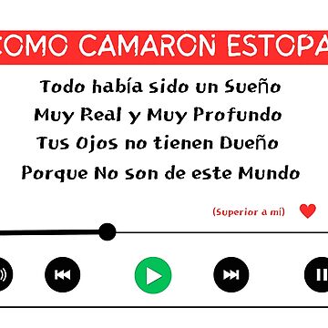 Song in Spanish: Como Camarón in streaming format. | Sticker