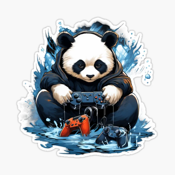 Gaming Panda Sticker for Sale by PWstickers