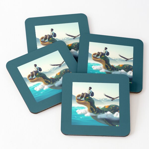 Item preview, Man and his friendly monster floating through skies  designed and sold by mcbroomedric.