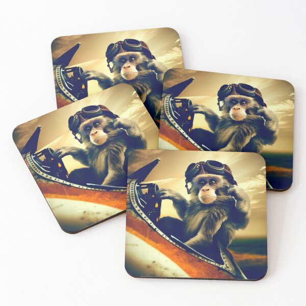 Item preview, monkey flying a plane designed and sold by Suntisuk.