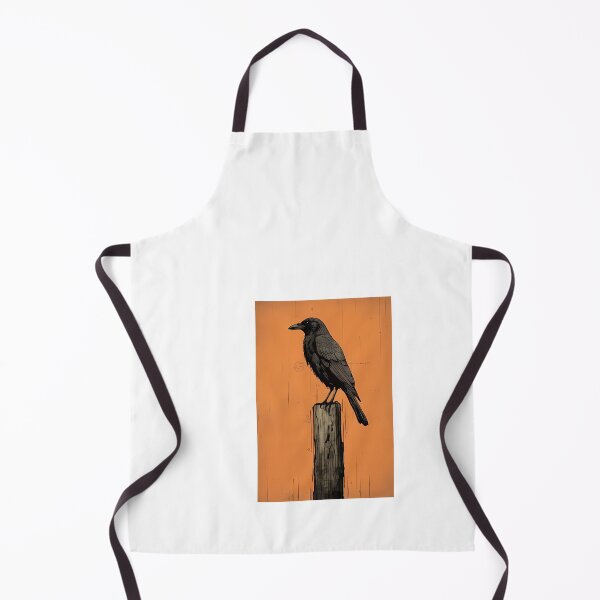 Item preview, a black bird sitting on top of a wooden post designed and sold by Dark Fantasy Store.