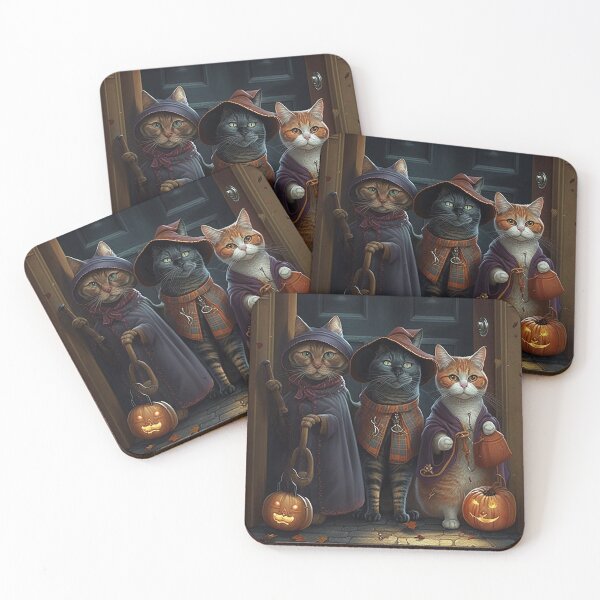 Item preview, Three cats trick or treating designed and sold by naturemenagerie.