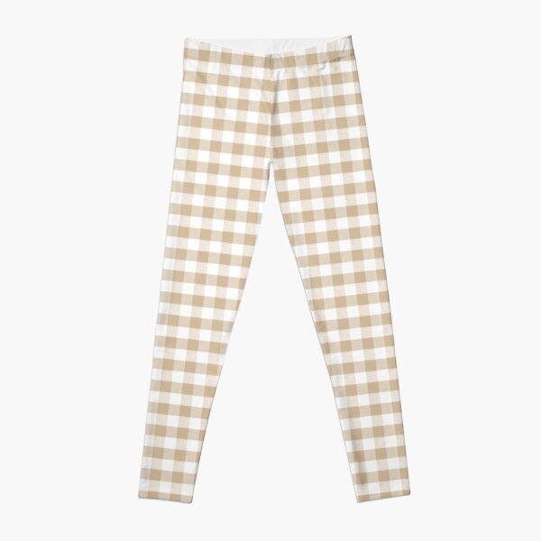 Almond Buff Tan Gingham Leggings