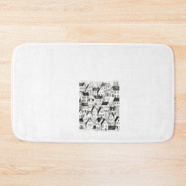 Item preview, a drawing of houses with trees in the background designed and sold by Dark Fantasy Store.