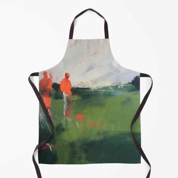 Item preview, A Stroll Across the Field: Two Orange Figures Walking in a Green Landscape designed and sold by vadimcarazan.