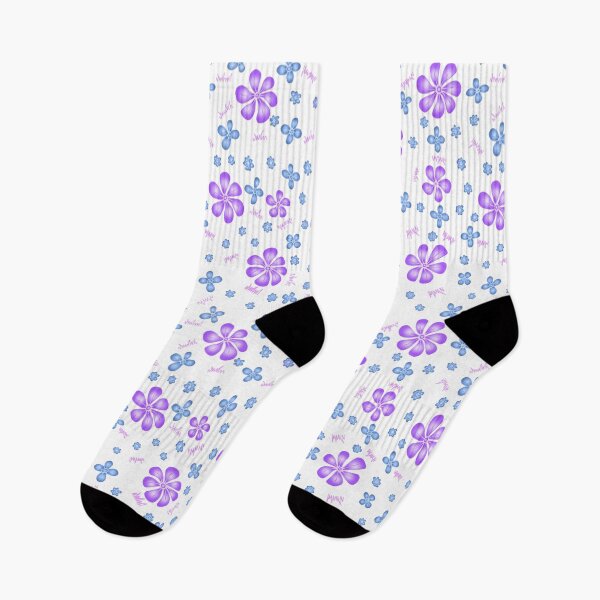 Item preview, Grey Blue Purple Wildflowers - white designed and sold by SerahO.