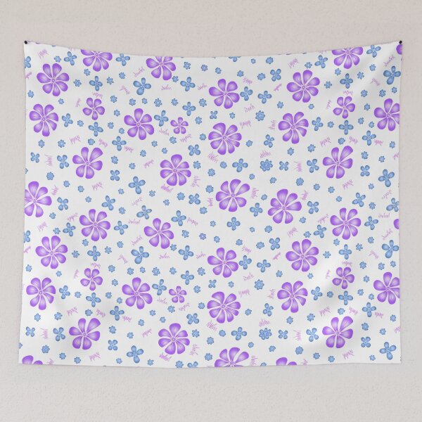 Item preview, Grey Blue Purple Wildflowers - white designed and sold by SerahO.