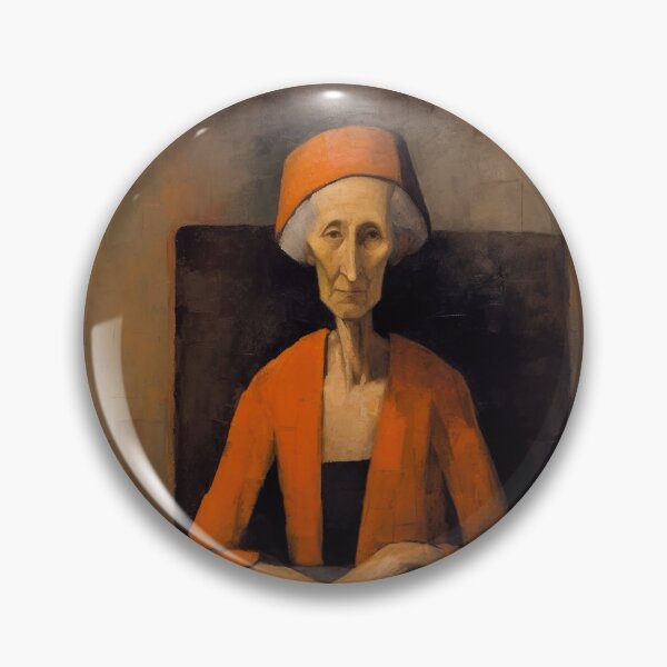 Item preview, Old Woman in Wooden Chair Orange Hat designed and sold by YoPedro.