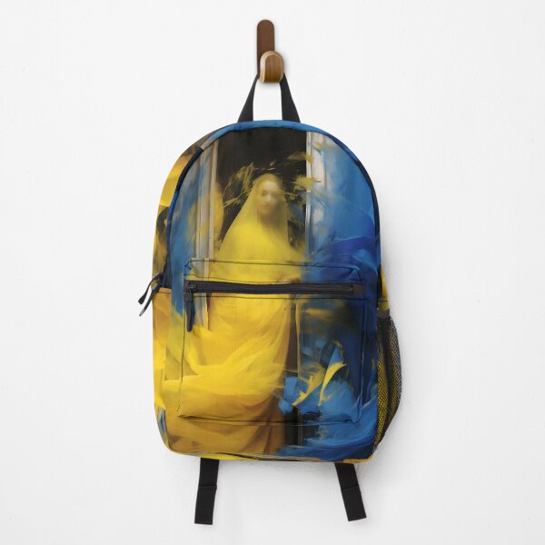 Item preview, Ethereal Stand: A Woman in Yellow and Blue Amidst Dramatic Movement designed and sold by vadimcarazan.
