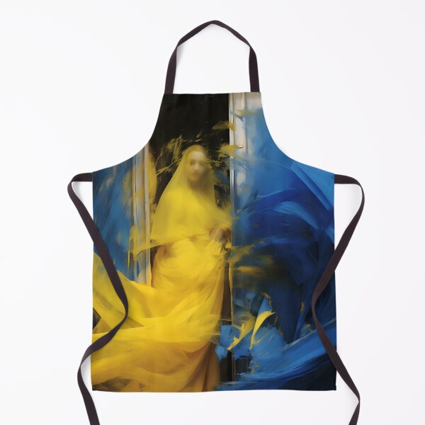 Item preview, Ethereal Stand: A Woman in Yellow and Blue Amidst Dramatic Movement designed and sold by vadimcarazan.
