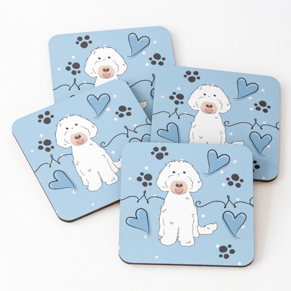 Item preview,  LOVE Chalk White Labradoodle Dog designed and sold by Lulupainting.