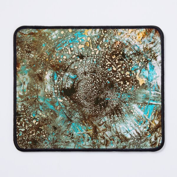 Item preview, Modern Abstract Circle Splotch Turquoise Blue Brown Yellow designed and sold by jocelynsart.