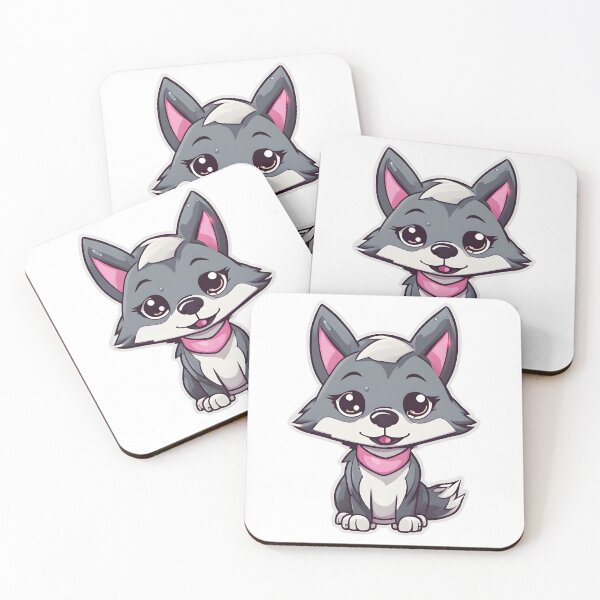 Item preview, Baby wolf with a pink collar designed and sold by Realizey.