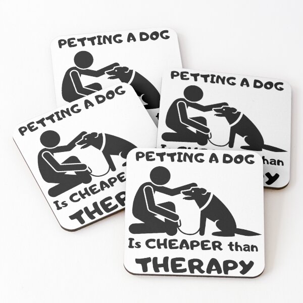 Item preview, Petting a dog is cheaper than therapy minimalist design designed and sold by GracefulGems.