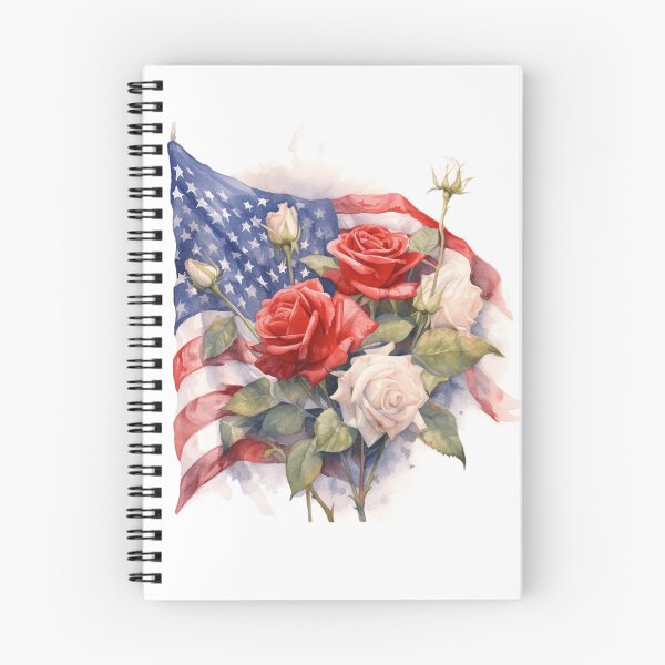 Item preview, American flag with roses designed and sold by gambercem.