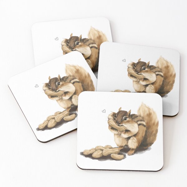 Item preview, Sketchy cute squirrel eating peanuts designed and sold by amiileila.