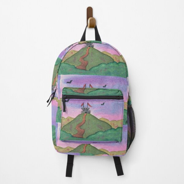 Item preview, Watercolor Painting Fantasy Fortress Castle Mountain Landscape Nature designed and sold by Jonah Augustin Gray.