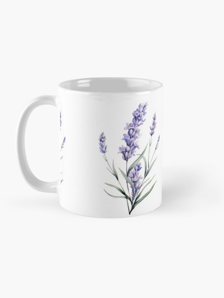 purple lavender flower watercolor painting - Flower - Mug