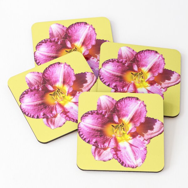 Item preview, Pink Daylily - yellow background designed and sold by Louise-Mae.