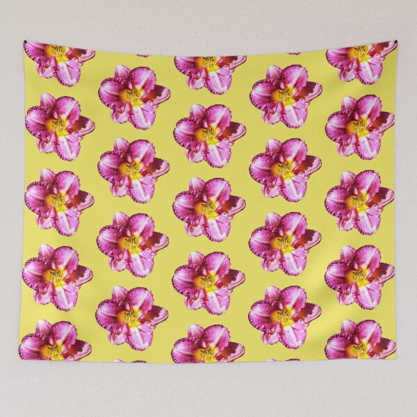 Item preview, Hemerocallis rosa - fondo amarillo designed and sold by Louise-Mae.