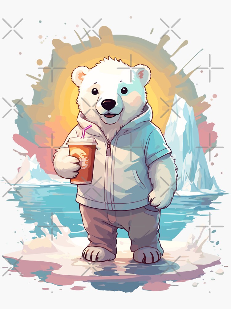 Gift Sticker : Cute Baby Polar Bear Sweet Art For Newborn Kid Room