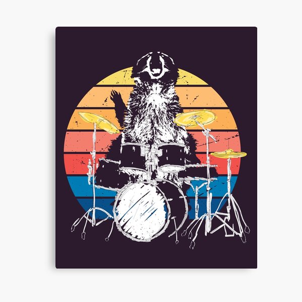 Trash panda raccoon drummer Wood Print by David McKinney - David