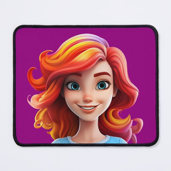 Item preview, Red & Yellow Haired, Happy, Cartoon Female Face designed and sold by Image-Caption.