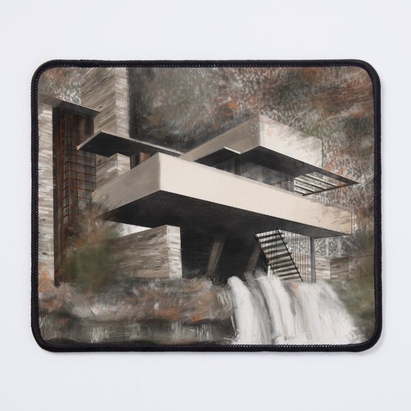 Item preview, Modern architecture neutral colors FallingWater House designed and sold by amiileila.