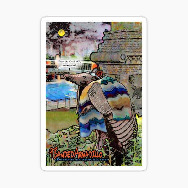 "9Banded Armadillo "Swimming Inflatables"" Sticker by Redbubble