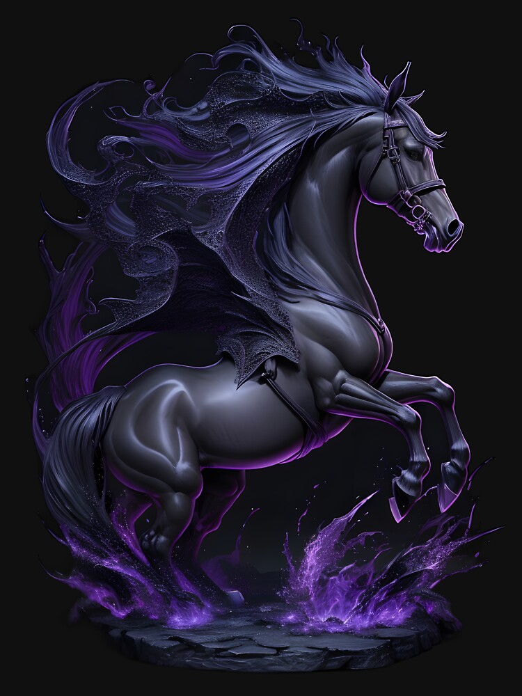 black polo purple horse