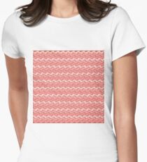 Rippled Pink Women's Fitted T-Shirt