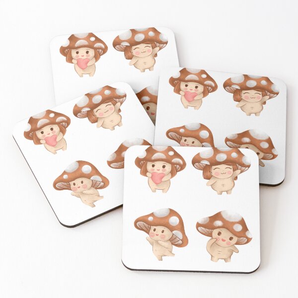 Item preview, Four Cute Mushroom Friends designed and sold by Print_Fuse.
